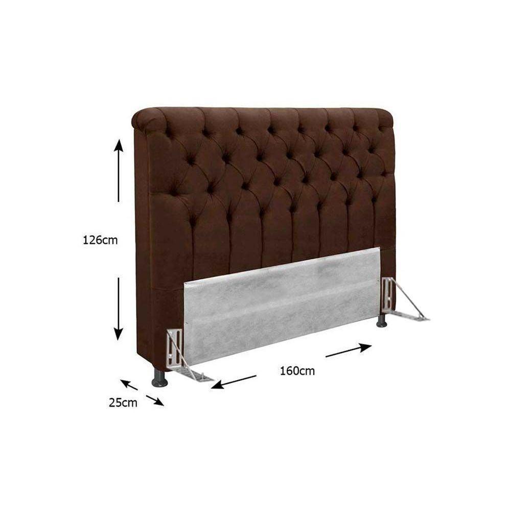 Cama Box Queen CRC + Colchão Ortopédico Ortobom + Cabeceira Imperatriz Suede Cinza - 9