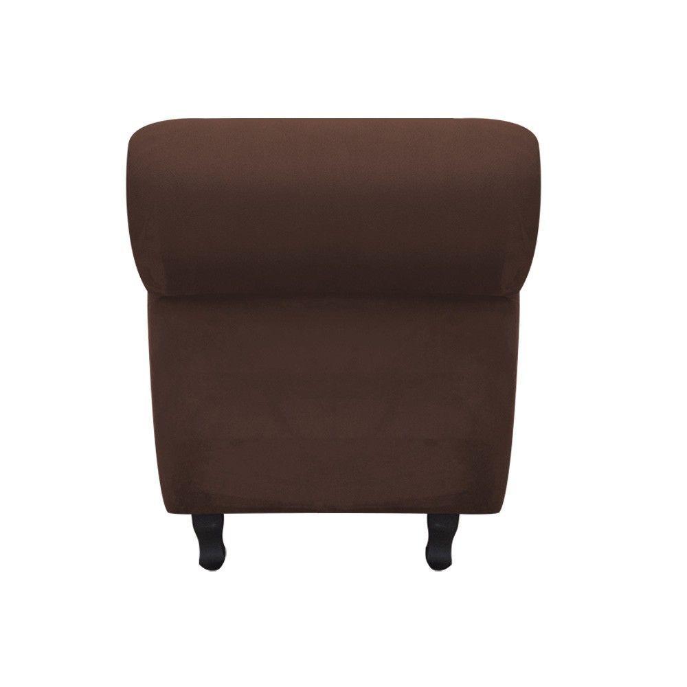 Kit 02 Recamier Com Baú Itália Suede Marrom - 2