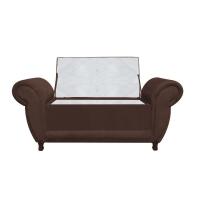 Kit 02 Recamier Com Baú Itália Suede Marrom - 6