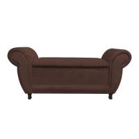 Kit 02 Recamier Com Baú Itália Suede Marrom - 7