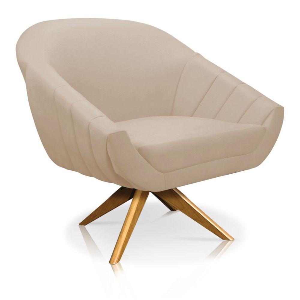 Kit 01 Namoradeira 02 Lugares E 02 Poltronas Giovana Suede Bege - 4