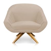 Kit 01 Namoradeira 02 Lugares E 02 Poltronas Giovana Suede Bege - 5