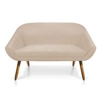 Kit 01 Namoradeira 02 Lugares E 02 Poltronas Giovana Suede Bege - 8