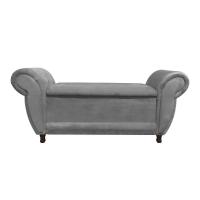 Kit 02 Recamier Com Baú Itália Suede Grafite - 5