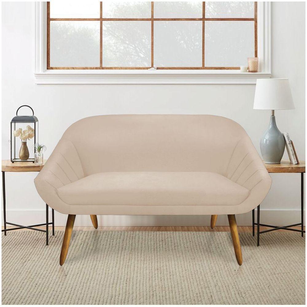 Kit 01 Namoradeira 02 Lugares E 02 Poltronas Giovana Suede Bege - 6