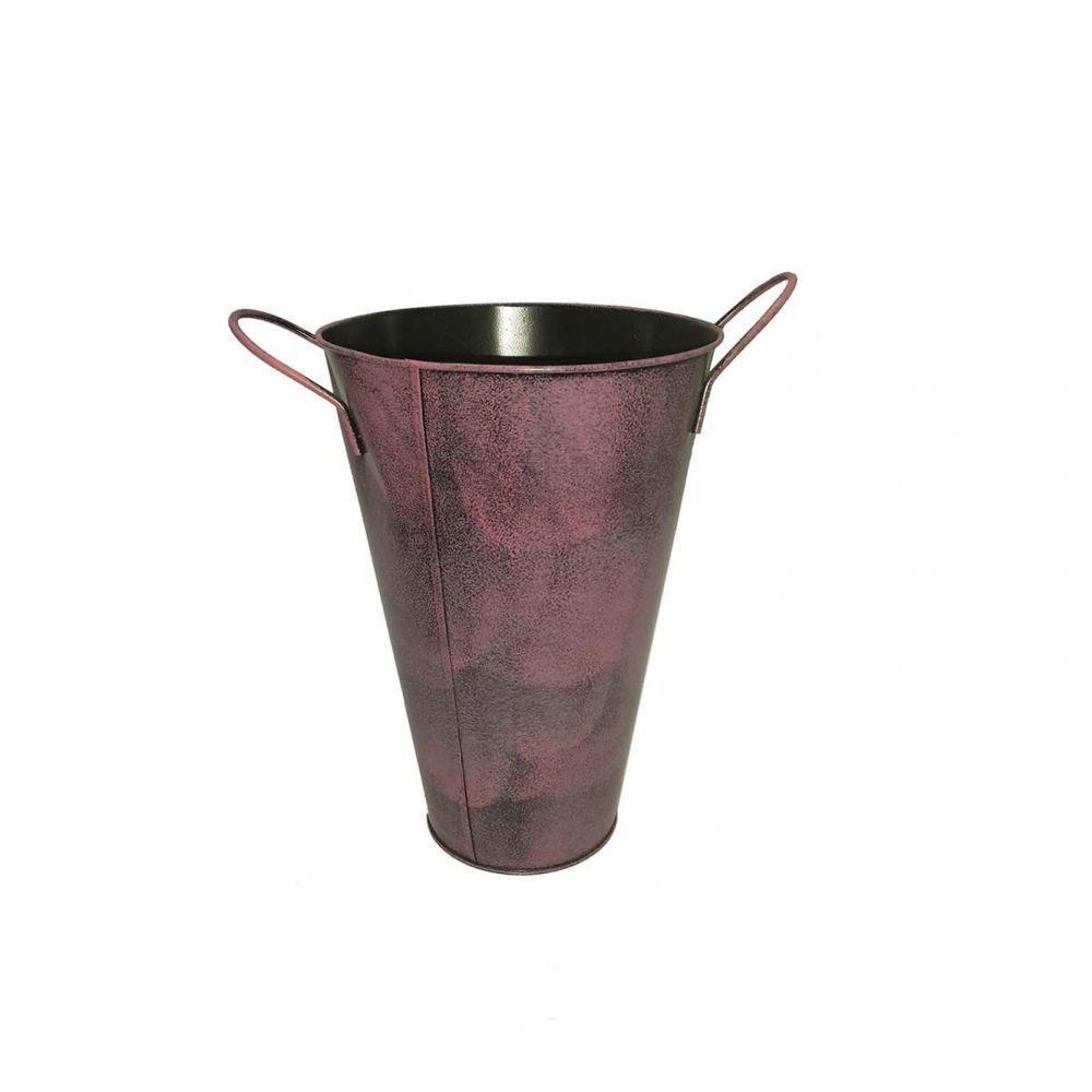 Balde Vaso Metal Enfeite Com Alça Jardim Quintal Varanda Flor Libelula Rosa (balde-26) - 4