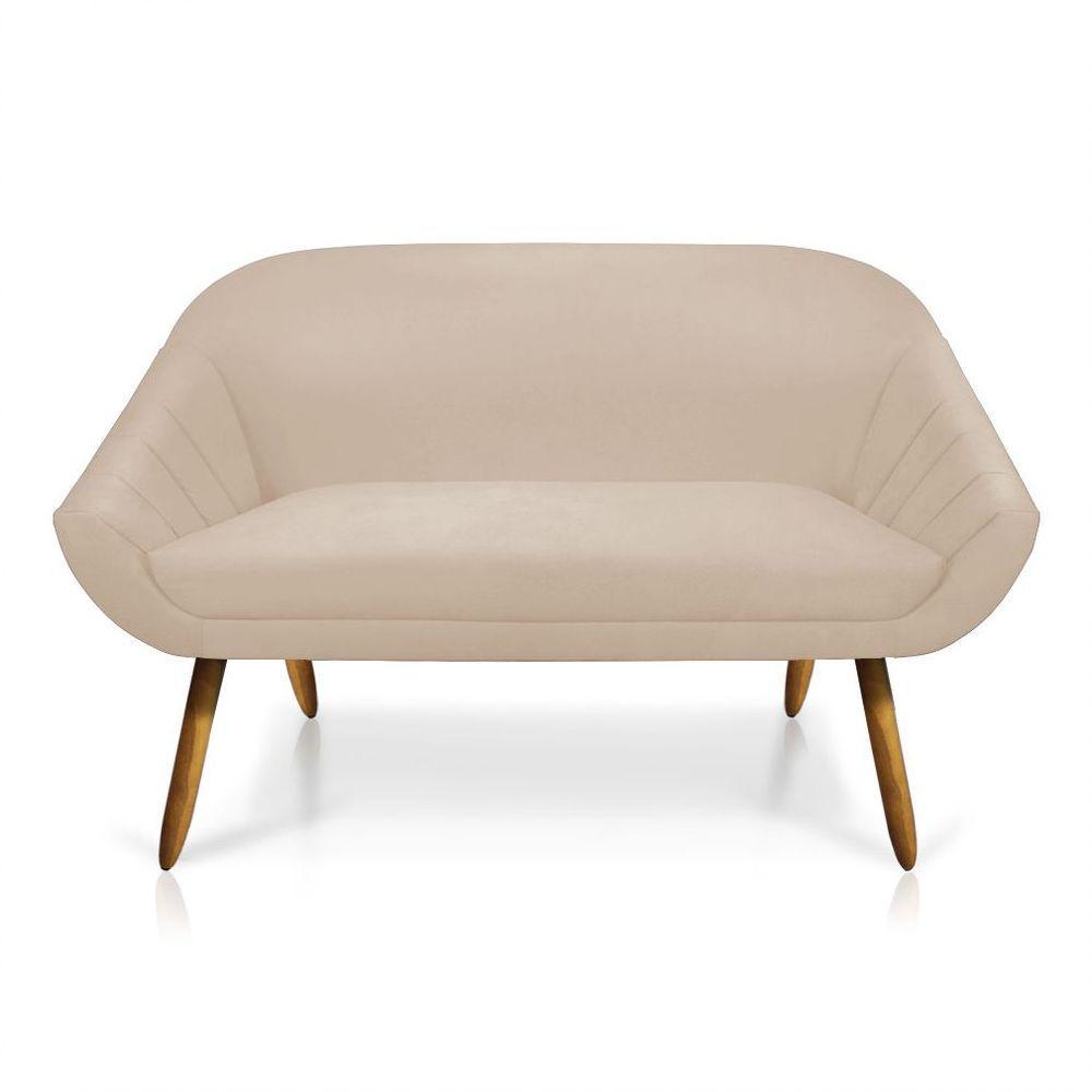 Kit 01 Namoradeira 02 Lugares E 01 Poltrona Giovana Suede Bege - 4