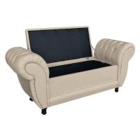 Recamier Baú Grécia 1,40m Linho Grosso Bege A19 - 8