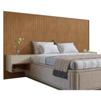 Cabeceira Florença King Com 2 Mesas De Cabeceira Cedro/linho Cedro/linho - 1