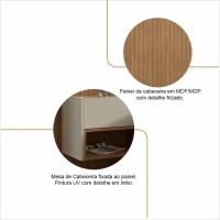 Cabeceira Florença King Com 2 Mesas De Cabeceira Cedro/linho Cedro/linho - 3