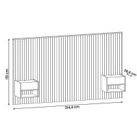 Cabeceira Florença King Com 2 Mesas De Cabeceira Cedro/linho Cedro/linho - 4