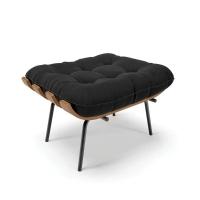 Kit 02 Puffs Costela Suede Base Metálica Preto D'Rossi Preto - 5