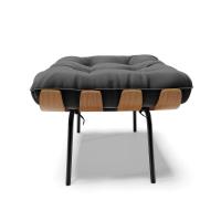 Kit 02 Puffs Costela Suede Base Metálica Preto D'Rossi Preto - 7