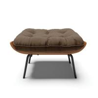 Kit 02 Puffs Costela Suede Base Metálica Preto Marrom - 5