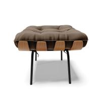 Kit 02 Puffs Costela Suede Base Metálica Preto Marrom - 7