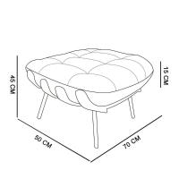 Kit 02 Puffs Costela Suede Base Metálica Preto Rosa Bebê - 2