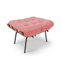 Kit 02 Puffs Costela Suede Base Metálica Preto D'Rossi Rose - 5