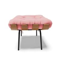 Kit 02 Puffs Costela Suede Base Metálica Preto D'Rossi Rose - 7