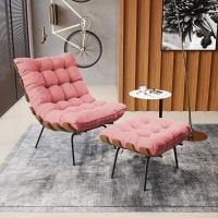 Kit 02 Puffs Costela Suede Base Metálica Preto D'Rossi Rose - 8