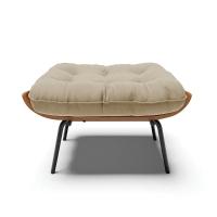 Kit 02 Puffs Costela Suede Base Metálica Preto Marrom Rato - 5