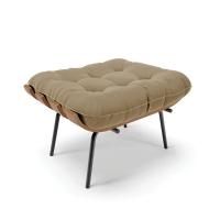 Kit 02 Puffs Costela Suede Base Metálica Preto Marrom Rato - 6