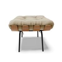 Kit 02 Puffs Costela Suede Base Metálica Preto Marrom Rato - 7