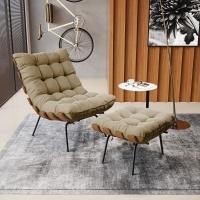 Kit 02 Puffs Costela Suede Base Metálica Preto Marrom Rato - 8