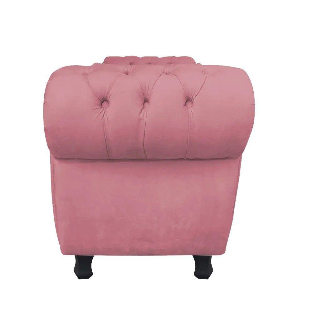 Recamier com Baú Grécia Namoradeira Calçadeira Suede Rose - 7