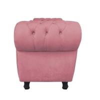 Recamier com Baú Grécia Namoradeira Calçadeira Suede Rose - 7