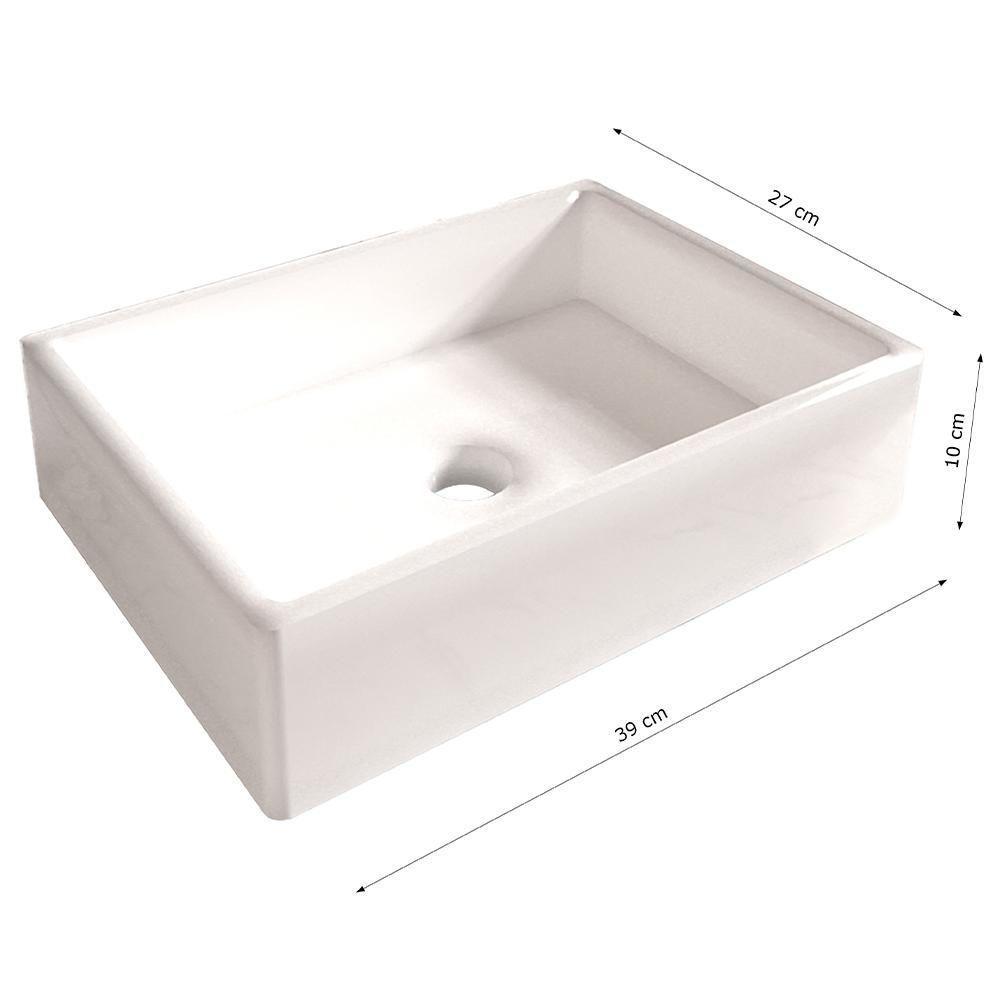 Cuba Pia Para Banheiro Torino Com Válvula Abs Branco Branco - 2