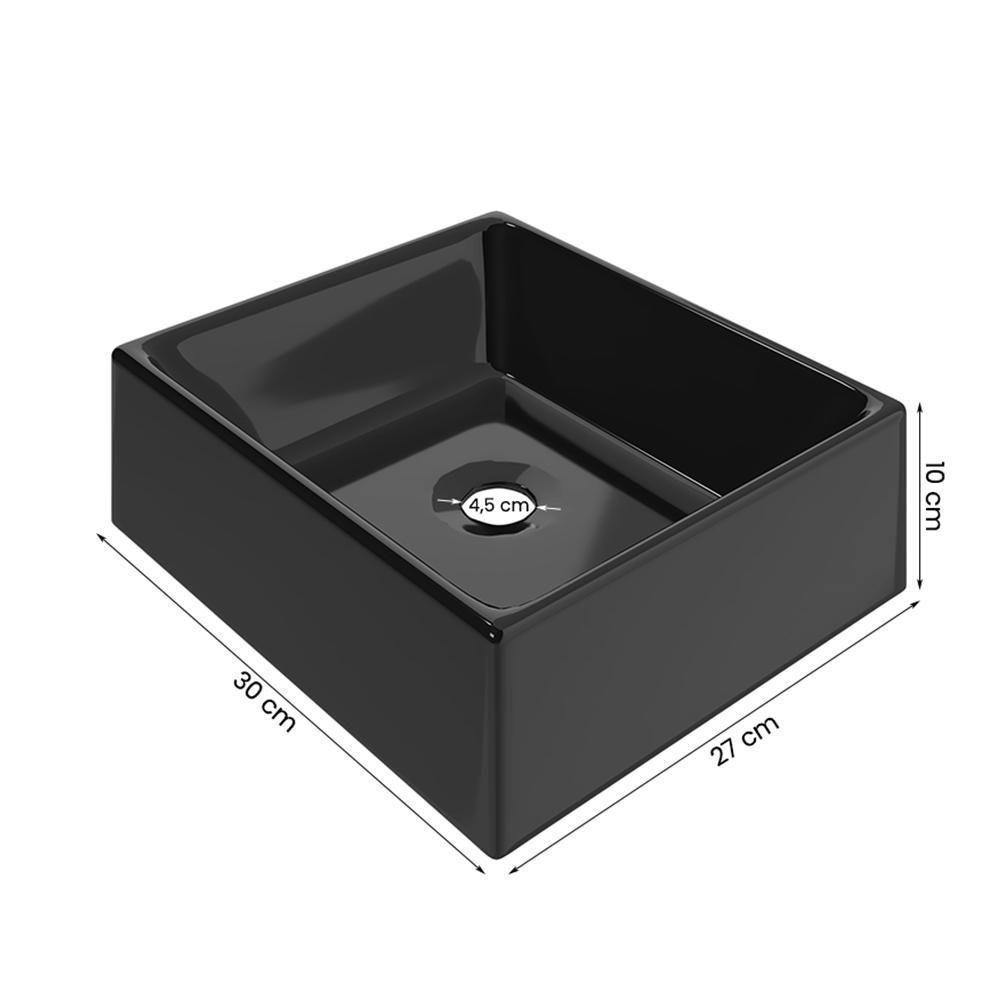 Cuba Pia Para Banheiro Tulipa Com Válvula Abs Preto Preto - 2