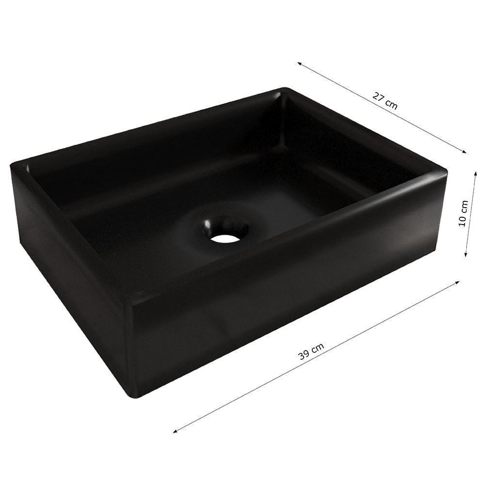 Cuba Pia Para Banheiro Torino Com Válvula Abs Preto Preto - 2