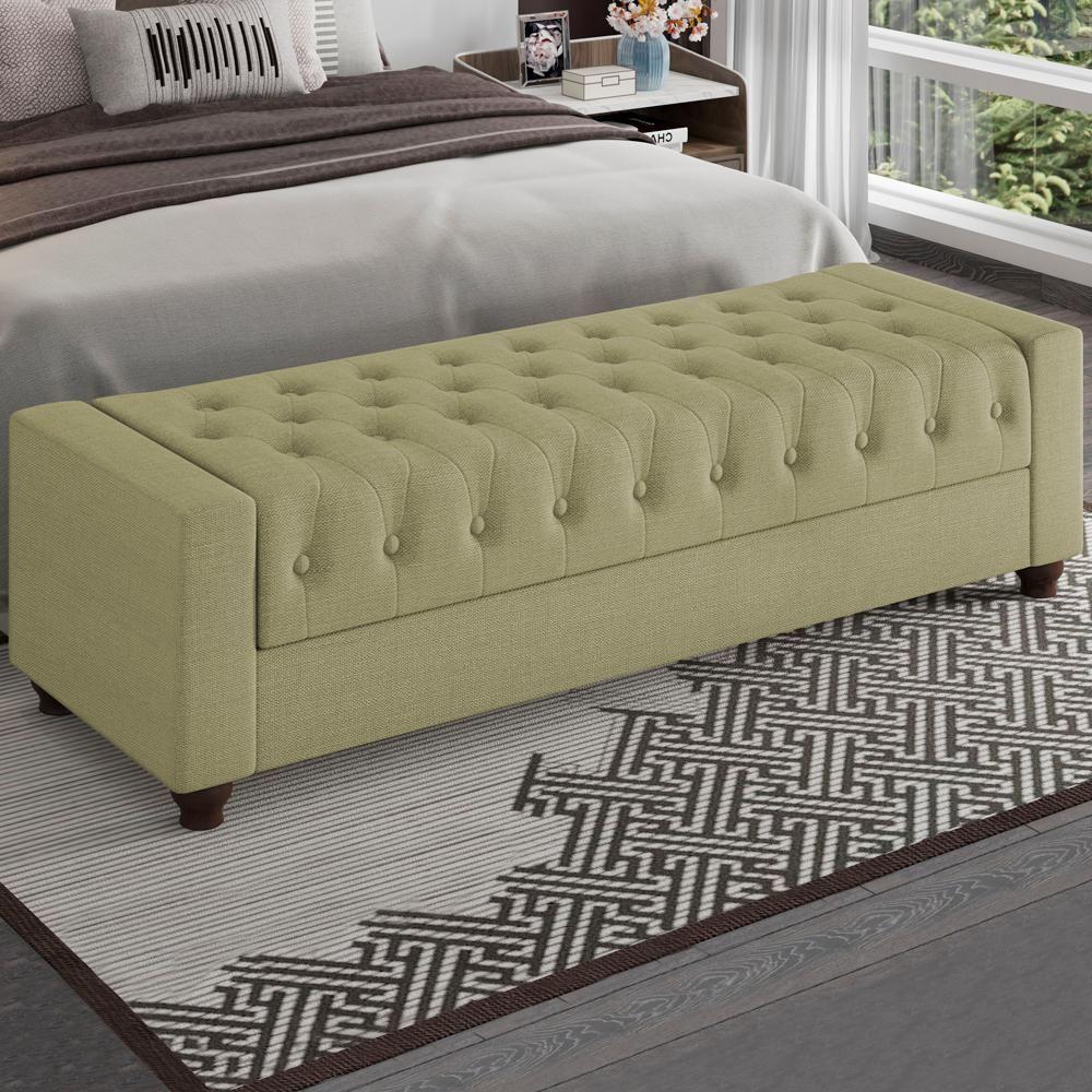 Recamier Calçadeira Bau 140 Cm Pes Mdf Parri Linho Sl 75 Peer Sl 75 - 3