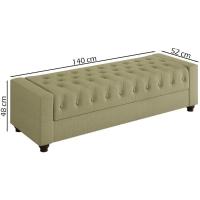 Recamier Calçadeira Bau 140 Cm Pes Mdf Parri Linho Sl 75 Peer Sl 75 - 8