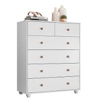 Cômoda Quarto Vittoria Com 6 Gavetas Branco Fosco Branco Fosco - 1