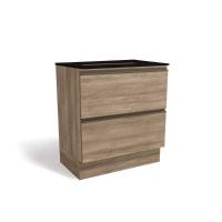 Balcão de Cozinha Maxxi G755 p/Cooktop 2 Gavetas c/Tampo 80cm Nogal/Preto - Kappesberg - 1