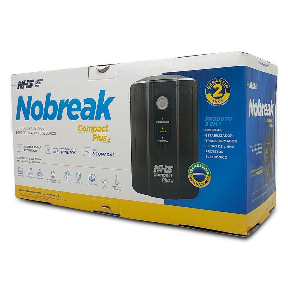 Nobreak 1500va Nhs Compact Plus 4, Bivolt Aut., S/120v, Bat. 2x7ah/12v, 8 Tomadas - 90.d1.b01500 - 3