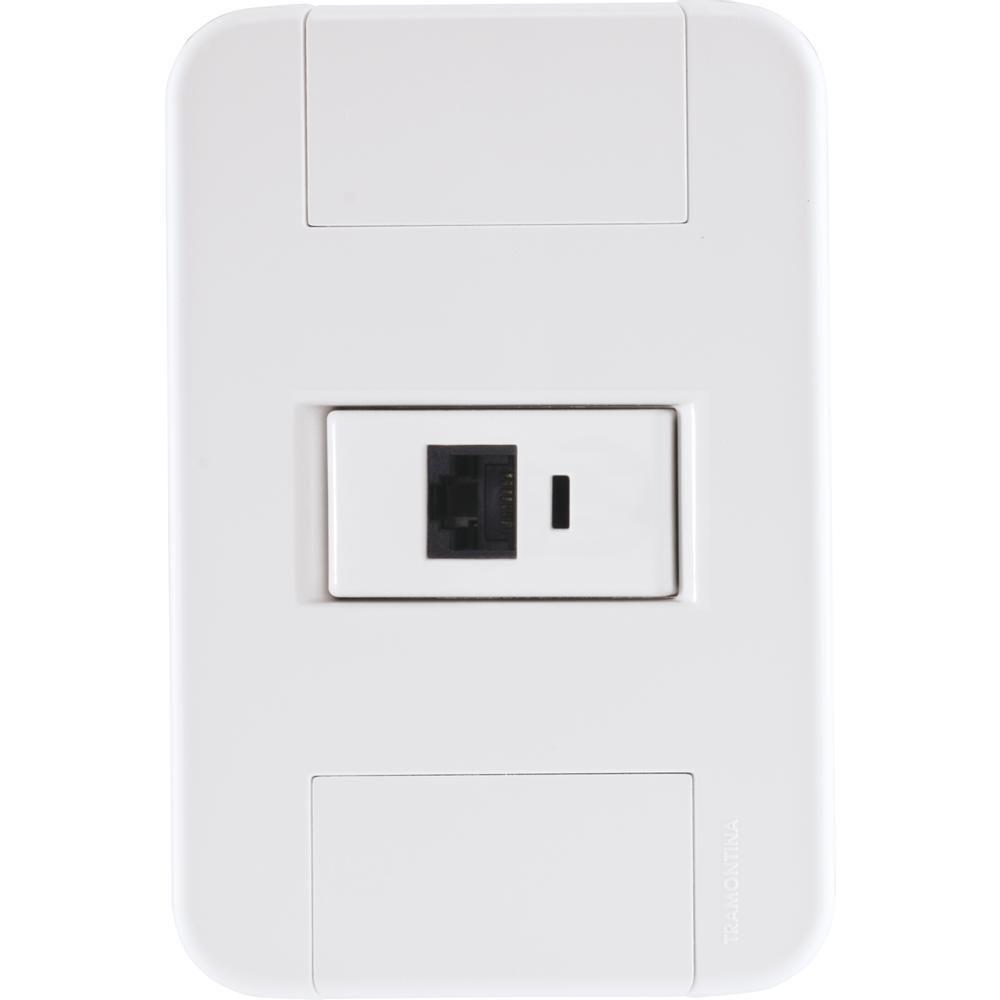 Conj 4x2 1 Tomada Telefone Rj11 Tramontina Tablet Branco - 1