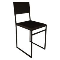 Cadeira De Jantar Industrial Assento Estofado Preto - 1