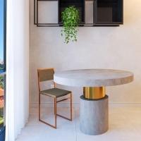 Kit 2 Cadeiras De Jantar Assento Estofado Marrom Base Cobre - 3