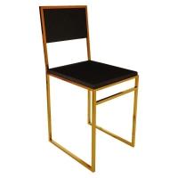 Kit 2 Cadeiras De Jantar Assento Estofado Preto Base Cobre - 4