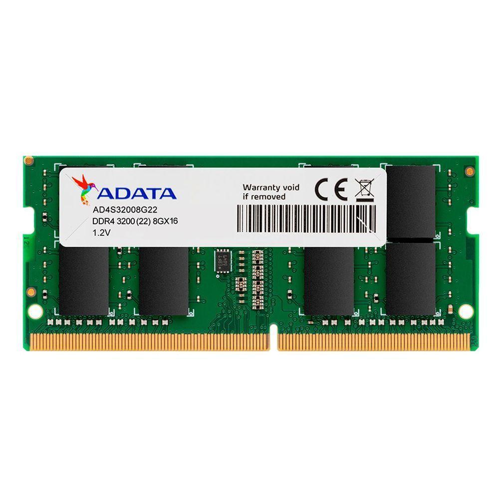 Memória Para Notebook Adata, 8gb, Ddr4, 3200mhz, Cl22 - Ad4s32008g22-sgn - 1