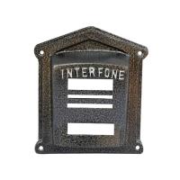 Protetor Interfone Caixa Alumínio Fundido N02Prata Craqueado - 1