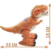 Dinossauro Miniatura T-rex Luz Som Movimento Bota Ovos Bege - 2