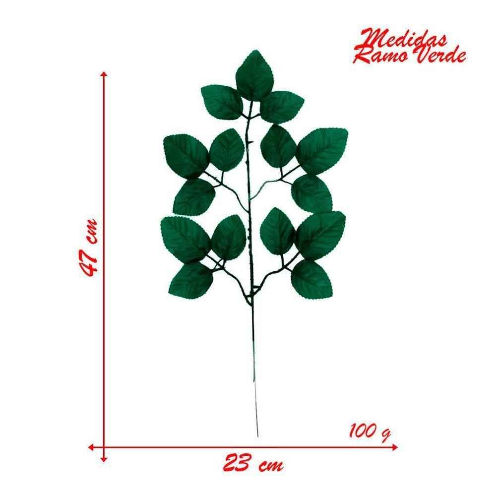 72 Ramos Decoração Arranjo Folhas De Rosa Artificial Planta Plástico 5 Galhos Cada 47cm - 3