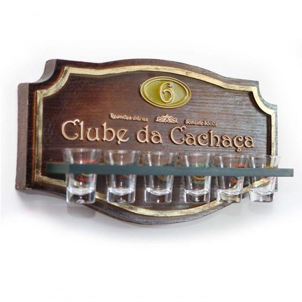 Placa Decorativa Clube Da Cachaça + Copos - 6