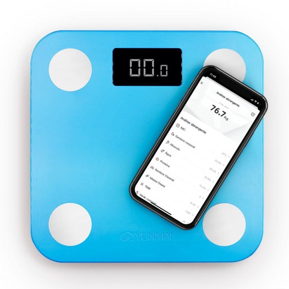 Balanca Bioimpedancia Digital Yunmai Mini M1501 Smart Scale Com Applicativo Azul - 1