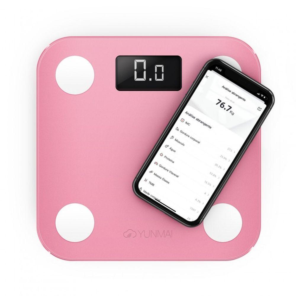 Balanca Bioimpedancia Digital Yunmai Mini M1501 Smart Scale Com Applicativo Rosa - 5