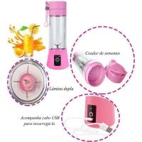Mini Liquidificador Portátil Elétrico Recarregável Usb Rosa - 6