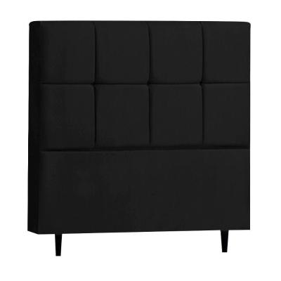 Cabeceira Roma Para Cama Box Casal 140cm Suede Preto D'rossi